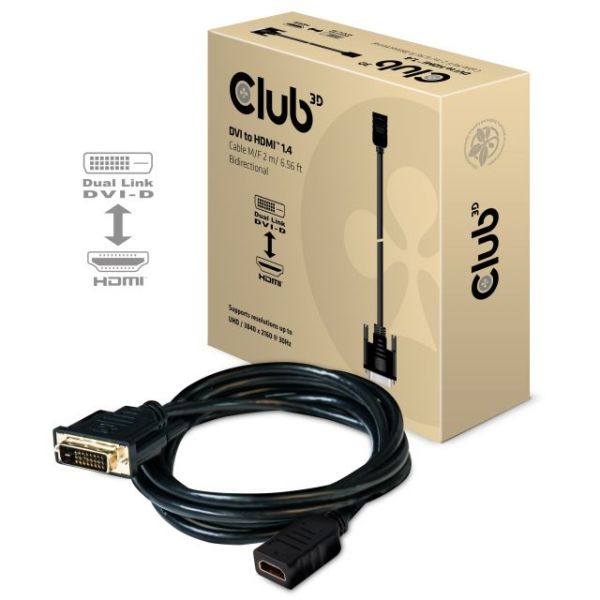 CAC-1211 DVI HDMI 1.4 M/F 2M / 6.56ft Çift Yönlü Çevirici Kablo