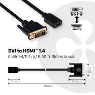 CAC-1211 DVI HDMI 1.4 M/F 2M / 6.56ft Çift Yönlü Çevirici Kablo