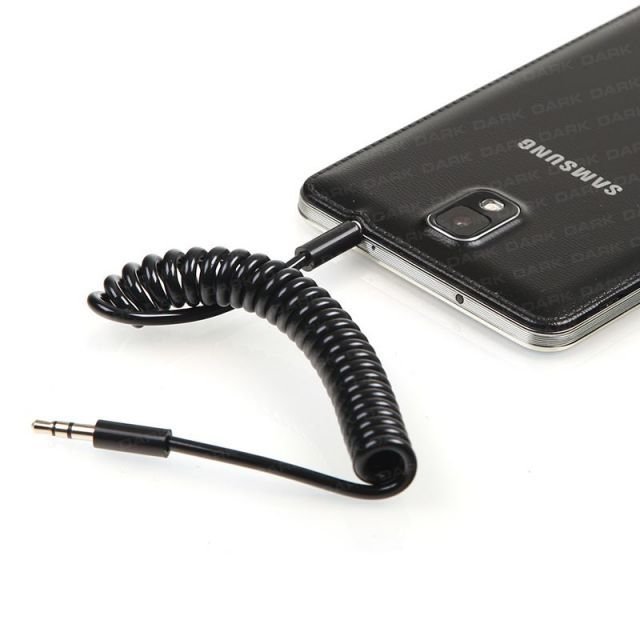 DK-CB-AUL100CP 1 Metre 3.5mm Spiralli Stereo Ses Bağlantı Kablosu
