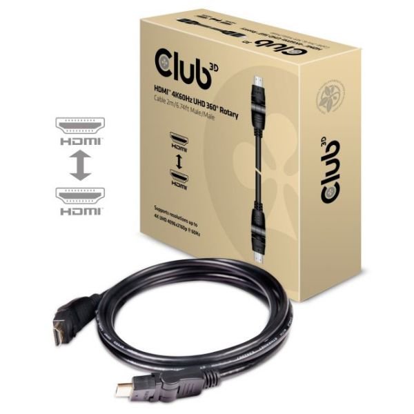 CAC-1360 2M/6.56ft HDMI 2.0 4K 60Hz UHD 360° Döner HDMI Görüntü Kablosu