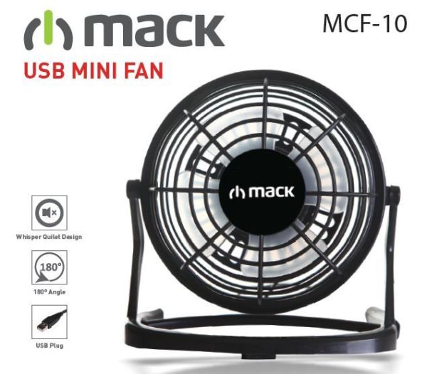 MCF-10-BK Masaüstü Plastik Siyah USB Mini Fan