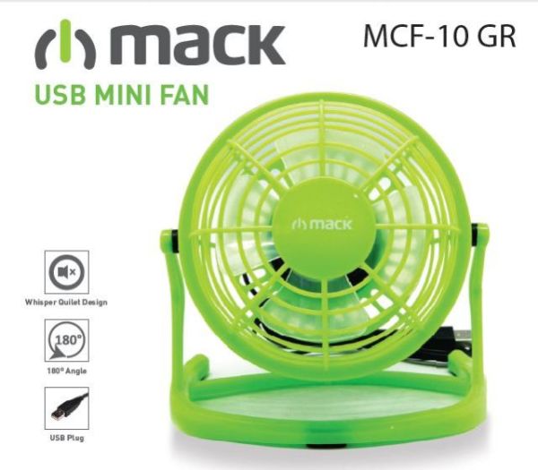 MCF-10-GR Masaüstü Plastik Yeşil USB Mini Fan