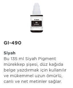 GI-490BK Siyah Tank Kartuş 6.000 Sayfa