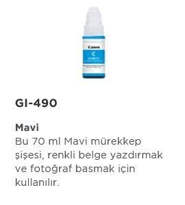 GI-490C Mavi Tank Kartuş 7.000 Sayfa