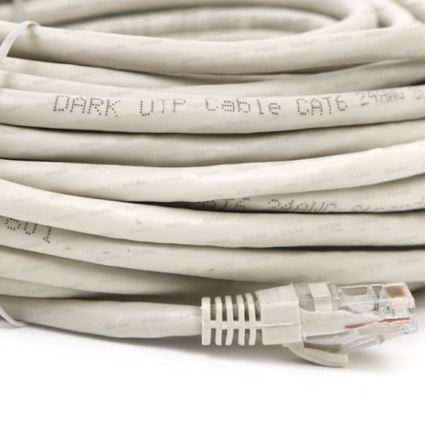 DK-CB-NT6U1000G CAT6 10M UTP Awg 24/7 Bakır Gri Patch Network Kablosu