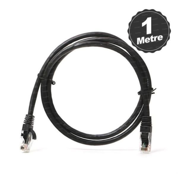 DK-CB-NT6U100B CAT6 1M UTP Awg 24/7 Bakır Siyah Network Kablosu