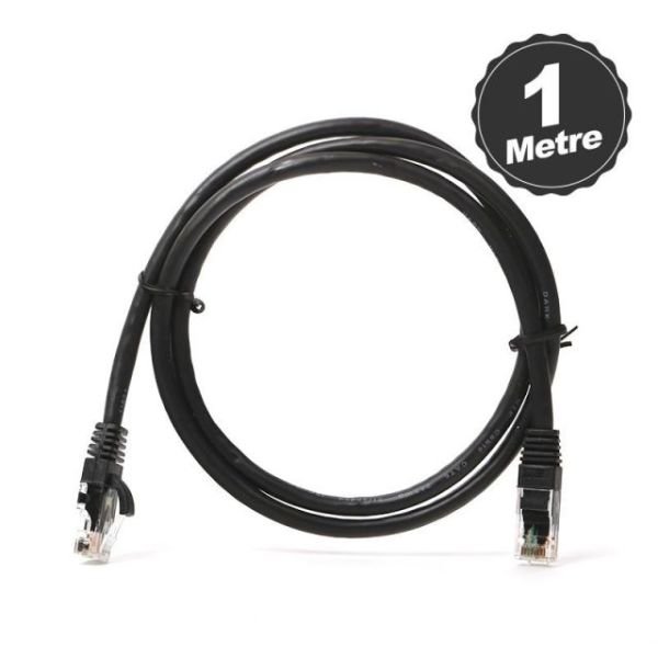 DK-CB-NT6U100B CAT6 1M UTP Awg 24/7 Bakır Siyah Network Kablosu
