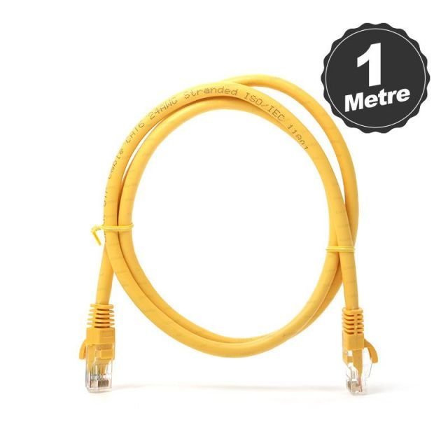 DK-CB-NT6U100Y CAT6 1M UTP Awg 24/7 Bakır Sarı Patch Network Kablosu
