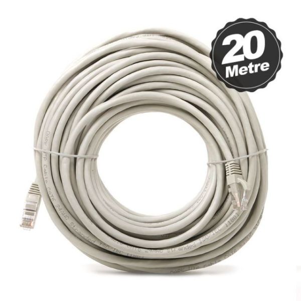 DK-CB-NT6U2000G CAT6 20M UTP Awg 24/7 Bakır Gri Patch Network Kablosu