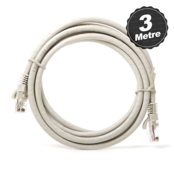 DK-CB-NT6U300G CAT6 3M CU Awg 24/7 UTP Gri Patch Network Kablosu