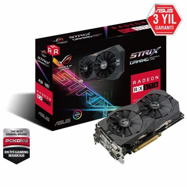 ROG-STRIX-RX570 RX570 4GB 256B GDDR5 DVI/HDMI/DP AMD Gaming Ekran Kartı