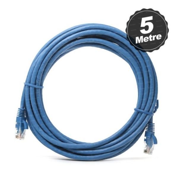 DK-CB-NT6U500BU CAT6 5M UTP Awg 24 Mavi Patch Network Kablosu