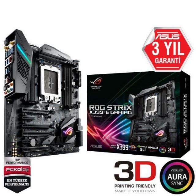 ROG-STRIX-X399-E-G AMD X399 TR4 DDR4 3600MHz M2 USB3.1 WiFi AURA RGB Anakart