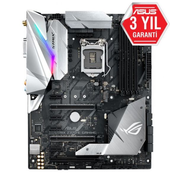 ROG-STRIX-Z370-E Intel Z370 1151 DDR4 4000MHz HDMI/DP/DVI Gaming Anakart