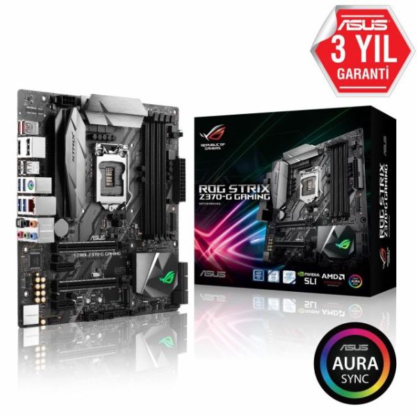 ROG-STRIX-Z370-G Intel Z370 1151 DDR4 4000MHz HDMI/DP Gaming Anakart