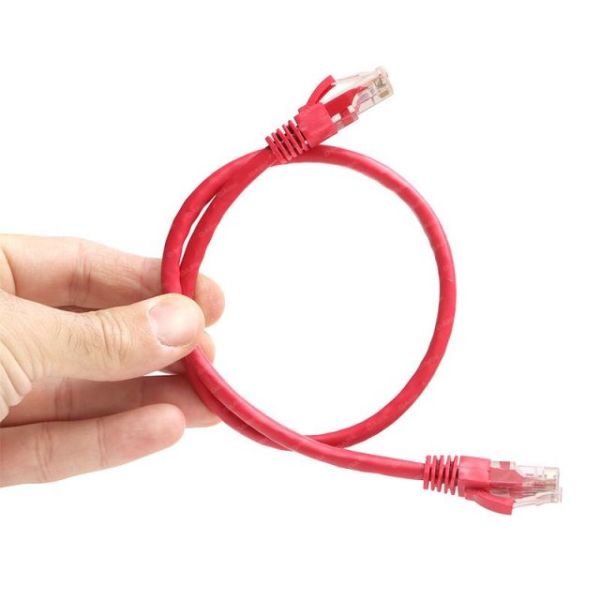 DK-CB-NT6U50R CAT6 0.5M Cu Awg 24/7 UTP Kırmızı Patch Network Kablosu