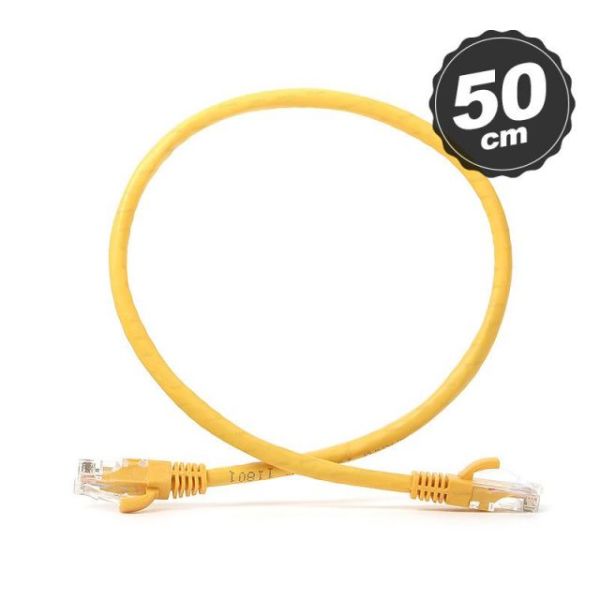 DK-CB-NT6U50Y CAT6 0.5M UTP Awg 24/7 Bakır Sarı Patch Network Kablosu