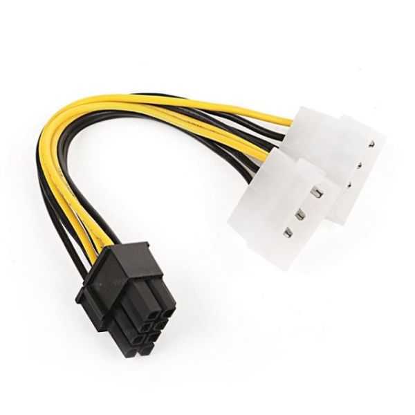 DK-CB-P104 2x Molex 4pin/6+2pin PCI-E Dönüştürücü Güç Kablosu