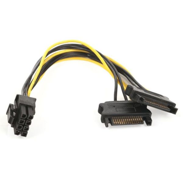 DK-CB-P203 6+2 PCI-E Dönüştürücü (2x Sata Güç/6+2 PCI-E)Güç Kablosu