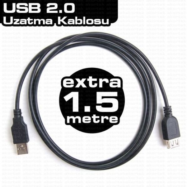 DK-CB-USB2EXTL150 1.5M (AM/AF) USB 2.0 Uzatma Kablosu