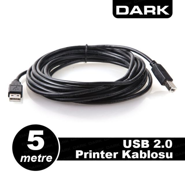 DK-CB-USB2PRNL500 5 Metre USB 2.0 Printer Kablosu
