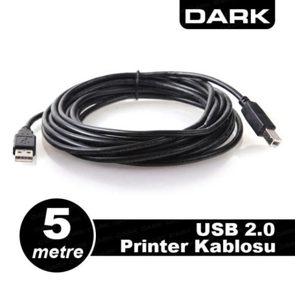 DK-CB-USB2PRNL500 5 Metre USB 2.0 Printer Kablosu
