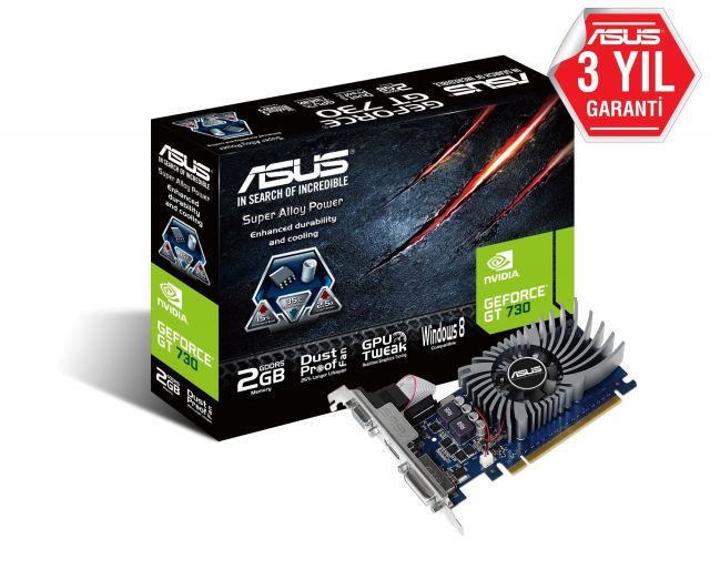 GT730-SL-2GD5-BRK GT730 2GB 64b GDDR5  HDMI-DVI-VGA Nvidia Ekran Kartı