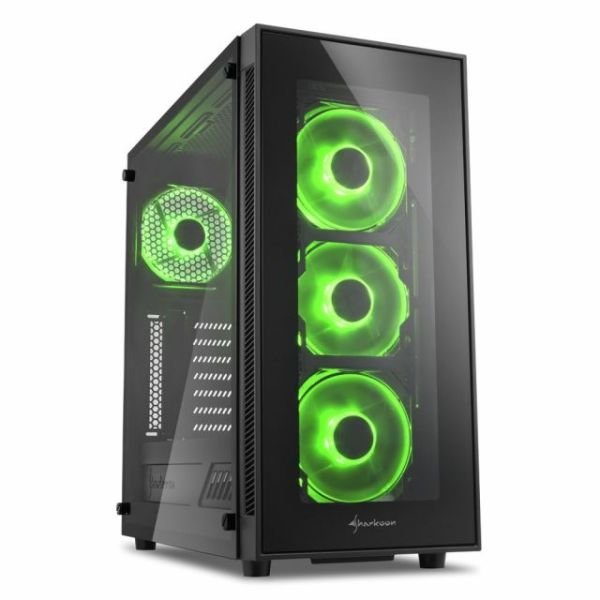 TG5-GREEN Cam Pencereli 4xYeşil LED Fanlı 2xUSB3.0 ATX Kasa