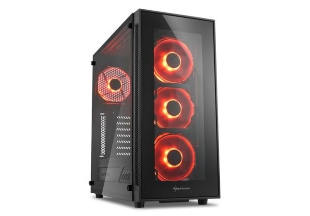 TG5-RED Cam Pencereli Powersız 4xLED Kırmızı Fanlı ATX Kasa