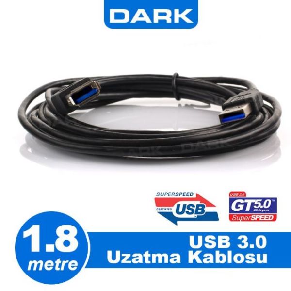 DK-CB-USB3EXTL180 1.8M USB 3.0 Uyumlu Uzatma Kablosu