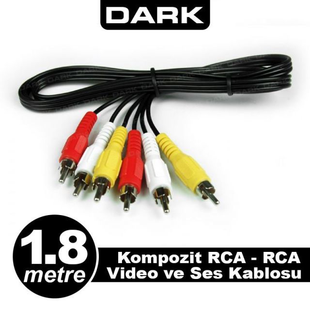 DK-CB-VCOML180 1.8M Kompozit RCA-RCA Video ve Ses Kablosu