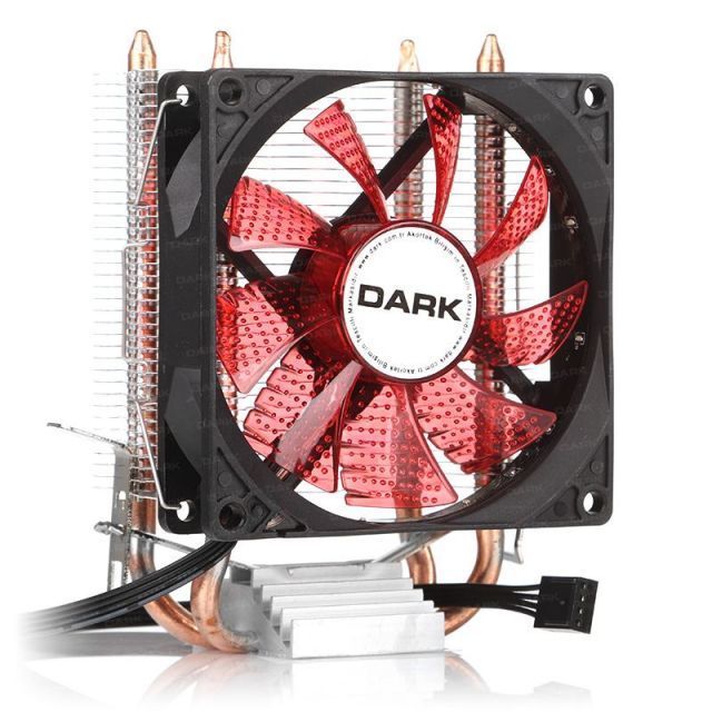 DKCCX92RD Freezer X92RD 92mm 4pin PWM Kırmızı Led Fanlı 2x Isı Borusu,İşlemci Sogu