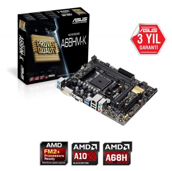 A68HM-K AMD A68 FM2 DDR3 2400MHz DVI/VGA Anakart