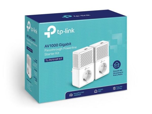 TL-PA7010PKIT Av1000 Gigabit Passthrough Powerline Starter Kit