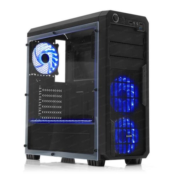 DKCHSENTINELRGB Powersız Pencereli 3x12cm 18x RGB LED Fan ATX Gaming Kasa