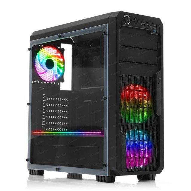 DKCHSENTINELRGB580 Sentinel 500W 80+ 3x12cm 18xRGB LED Fan+RGB LED ATX Gaming Kasa