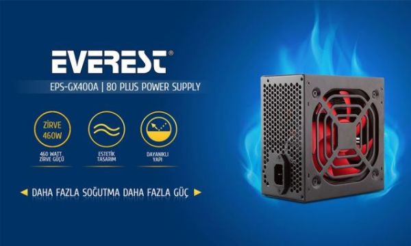 GX400A 460W KUTULU 80+BRONZE 12CM FANLI 3XSATA 2XIDE POWER SUPPLY