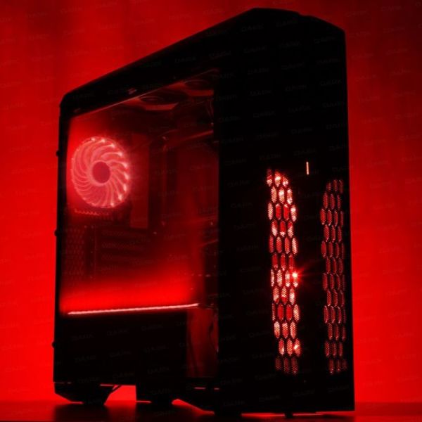 DKCHSPARTAN600 600W Powerlı Pencereli Midi Tower Siyah Kasa