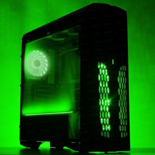 DKCHSPARTAN600 600W Powerlı Pencereli Midi Tower Siyah Kasa