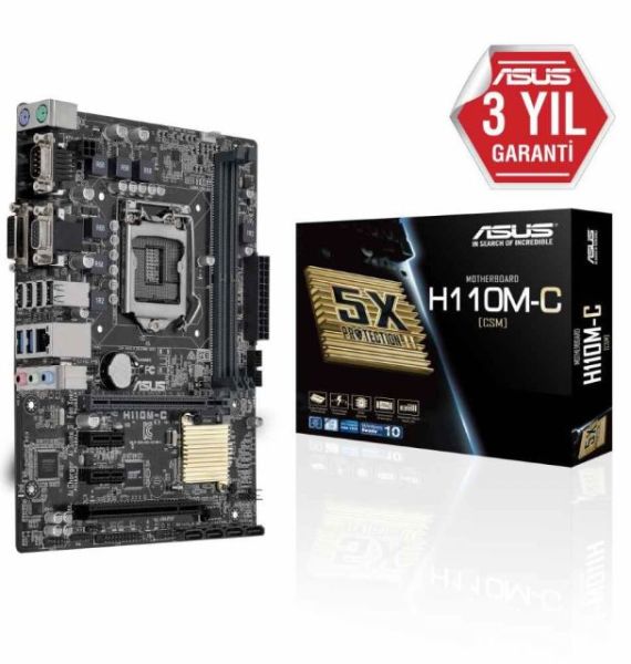 H110M-C-CSM H110 LGA1151 DDR4 2133 DVI VGA USB3.1 COM PCI mATX