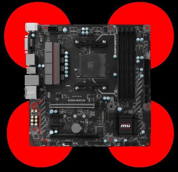 MSIB350MMORTAR AMD B350 AM4 DDR4 3200MHz DVI/HDMI/DP Gaming Anakart