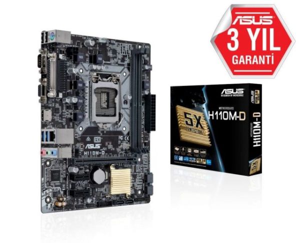 H110M-D Intel H110 1151 DDR4 2133MHz VGA/HDMI Anakart