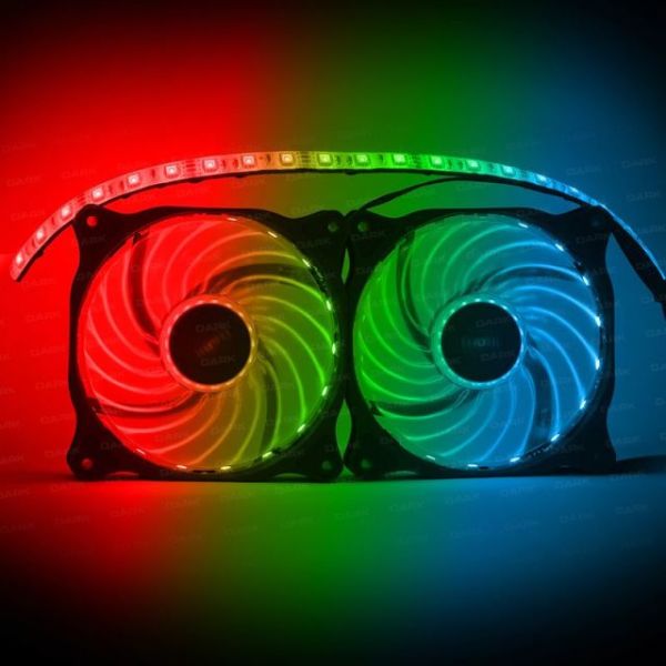 DKCKRGB01 Ultra Bright RGB Multi LED Fan ve Şerit Kit (2x120mm Fan ve 35cm LED Şer