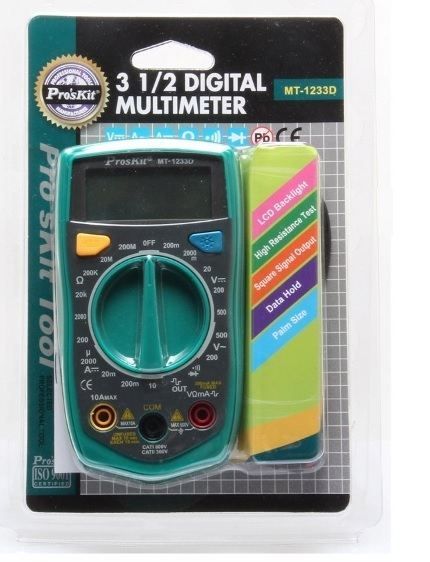MT-1233D Işıklandırmalı LCD Ekran Dijital Multimetre