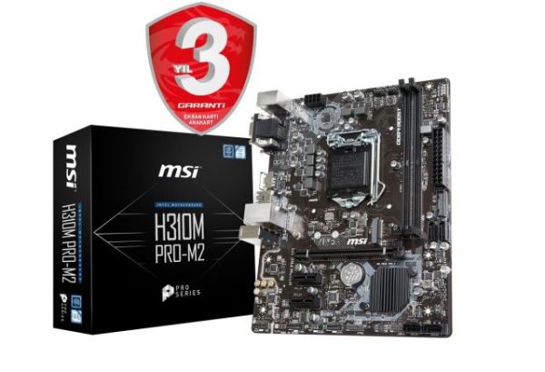 H310M-PRO-M2 Intel H310 1151 DDR4 2666MHz VGA/DVI/HDMI Anakart