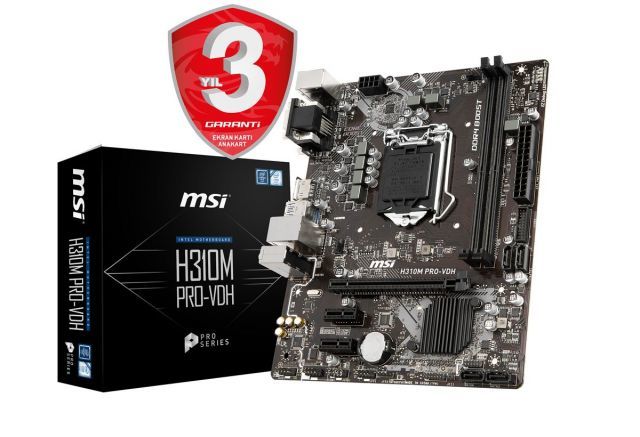 H310M-PRO-VDH Intel H310 1151 DDR4 2666MHz VGA/DVI/HDMI Anakart