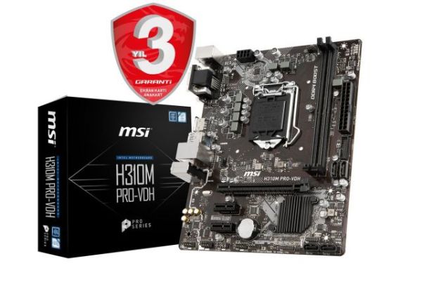 H310M-PRO-VDH Intel H310 1151 DDR4 2666MHz VGA/DVI/HDMI Anakart