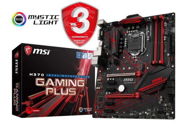 H370-GAMING-PLUS Intel H370 1151 DDR4 2666MHz DVI/DP Gaming Anakart