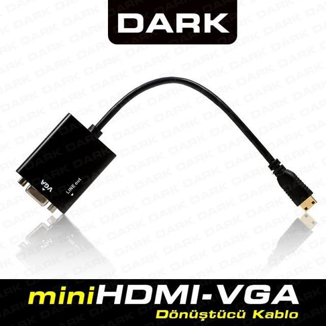 DK-HD-AHDMINIXVGA Mini HDMI To VGA ve Ses Aktif Dijital-Analog Çevirici