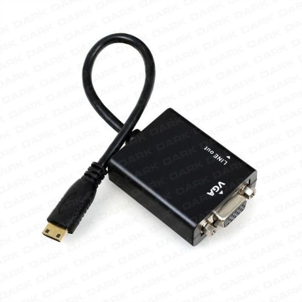 DK-HD-AHDMINIXVGA Mini HDMI To VGA ve Ses Aktif Dijital-Analog Çevirici